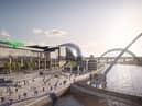 Artists impression of The Sage, a new conference centre and arena being built on the Gateshead Quayside