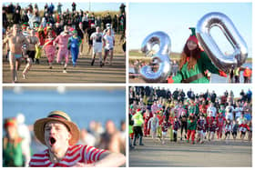 The annual Cancer Connections Boxing Day Dip at Littlehaven beach, South Shields