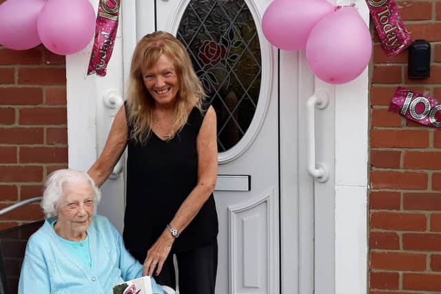 Jenny Hudson celebrates her 100th birthday with her daughter Audrey Watson