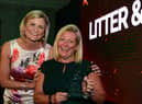 Litter & Laugh Walk founder Angela Todd (right) receives the 2019 Greener South Tyneside Award from Liz Davis, head of communications at the South Tyneside & Sunderland NHS Foundation Trust.