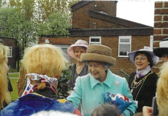 Queen visit to St Joseph's Catholic Primary, Jarrow in 2002.