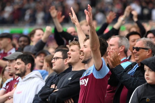 West Ham supporters had an average fan happiness score of 5.06 last season.