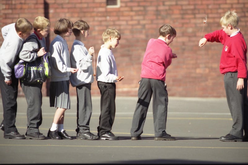 Conkers is an age-old classic and here are pupils from Barnes Junior School enjoying a game in 2010.
Ian Dunn (right) accepts a challenge from Daniel Reekie, while waiting for their chance are (from left) Richard Marsden, Ryan Kent, Nicola Redpath, Mark Slaughter and Richard Divers.