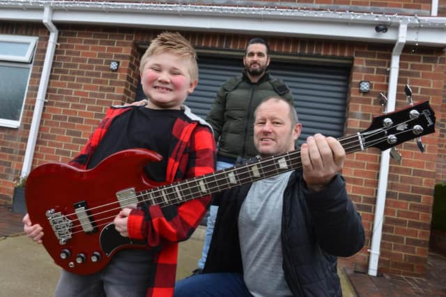 Dave Cook is raising funds for his nephew William Calvert, eight. Son's of Eden band member Ben Potts (back)