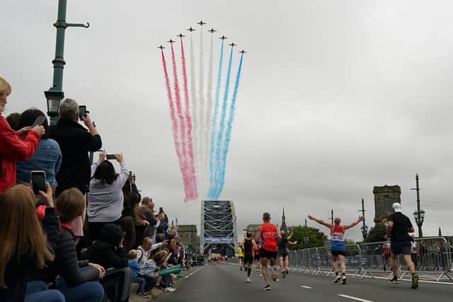 The Red Arrows have been confirmed to make a return to the Great North Run in 2023. The RAF team did not perform last year following the death of Queen Elizabeth II. (Photo by Ian Forsyth/Getty Images)