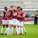 South Shields celebrate a hard-fought 3-2 victory