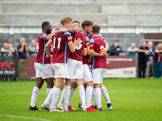 South Shields celebrate a hard-fought 3-2 victory