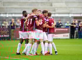 South Shields celebrate a hard-fought 3-2 victory