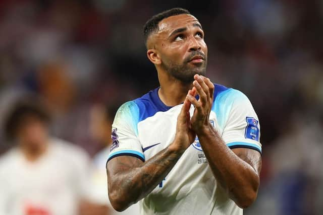 Callum Wilson of England applauds fans after the 3-0 victory in the FIFA World Cup Qatar 2022 Group B match between Wales and England at Ahmad Bin Ali Stadium on November 29, 2022 in Doha, Qatar. (Photo by Francois Nel/Getty Images)