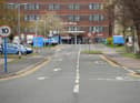 South Tyneside Hospital Ingham Wing entrance.
