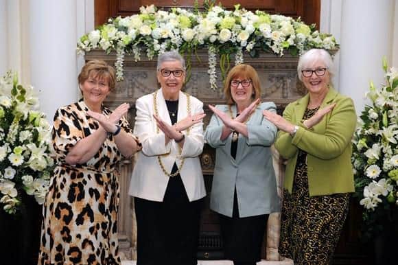 The Mayor and Mayoress of South Tyneside, Councillor Pat Hay and Jean Copp (pictured centre) come together with Leader of South Tyneside Council, Cllr Tracey Dixon and Deputy Leader, Cllr Joan Atkinson for International Women’s Day.