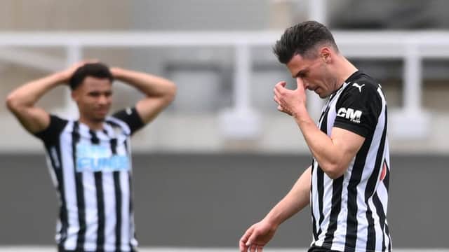 Fabian Schar reacts to his dismissal.