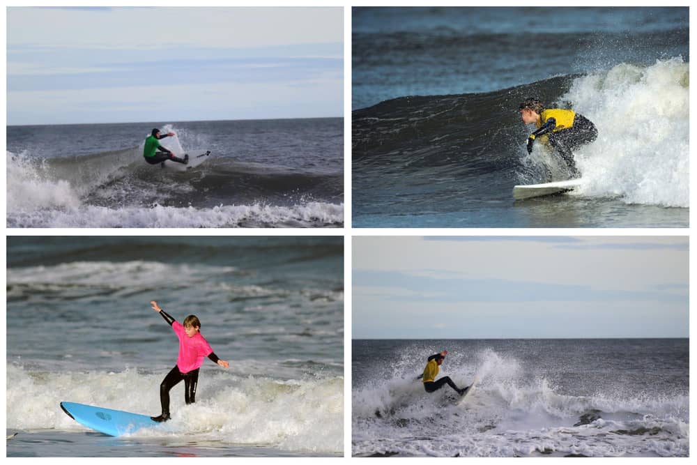 Surfers at the South Shields Surf Club Octuberfest competition