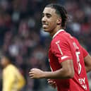 Lille teenager Leny Yoro has been linked to Manchester United as a transfer target. (Photo by Sameer Al-Doumy/AFP)