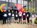 Students from Mortimer Community College celebrate their GCSE results