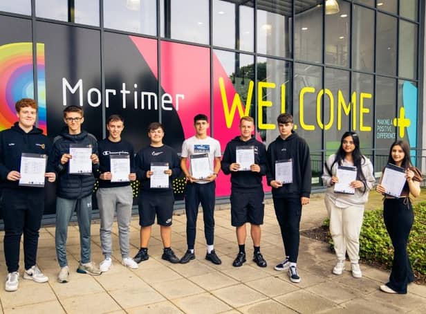 Students from Mortimer Community College celebrate their GCSE results