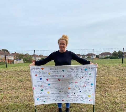 Angie Comerford, co-founder of the Hebburn Helps food bank, prepares to set out on her annual 'Walk of Hope' to help raise awareness around mental health issues in the borough.