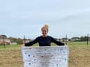 Angie Comerford, co-founder of the Hebburn Helps food bank, prepares to set out on her annual 'Walk of Hope' to help raise awareness around mental health issues in the borough.