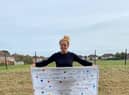 Angie Comerford, co-founder of the Hebburn Helps food bank, prepares to set out on her annual 'Walk of Hope' to help raise awareness around mental health issues in the borough.