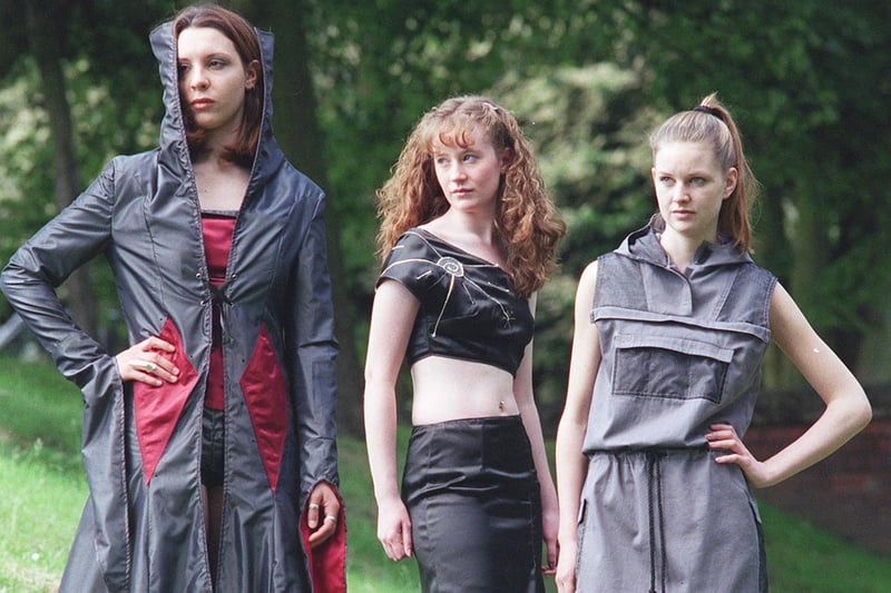 Textile students Laura Trower(18), Victoria Rowlinson(16), Joanne Coleman(18) pictured in 1999
