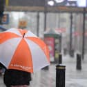 Heavy rain on King Street, South Shields.