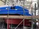 The Pride of the Tyne in dry dock at the UK Docks yard in South Shields.