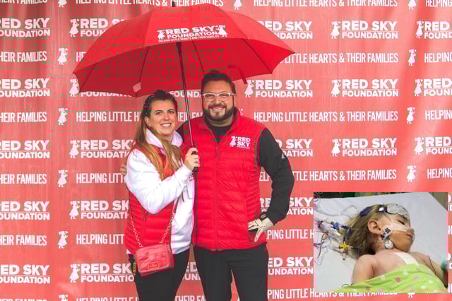Sergio and Emma Petrucci, who launched the Red Sky Foundation after their daughter Luna (below, right) underwent life-saving heart surgery