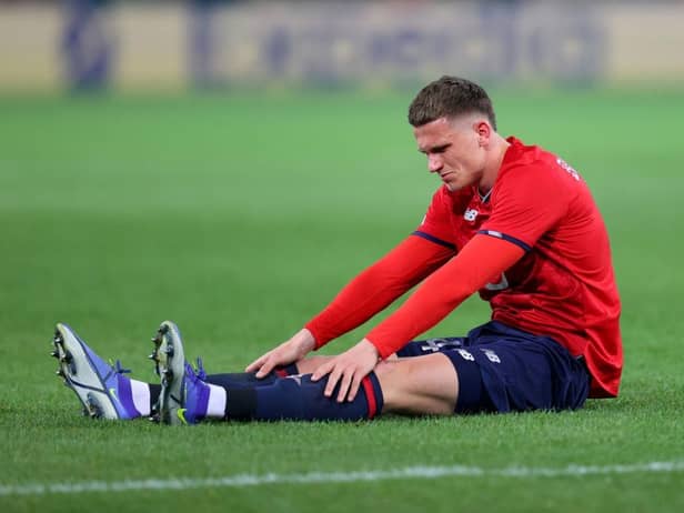 Sven Botman of Lille OSC  during the UEFA Champions League Round Of Sixteen Leg Two match between Lille OSC and Chelsea FC at Stade Pierre-Mauroy on March 16, 2022 in Lille, France. (Photo by Catherine Ivill/Getty Images)