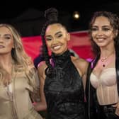 Perrie Edwards, from left, Leigh-Anne Pinnock and Jade Thirlwall of Little Mix pose for photographers upon arrival at the premiere of the film 'Boxing Day' in London, Tuesday, November 30, 2021. (Photo by Vianney Le Caer/Invision/AP)