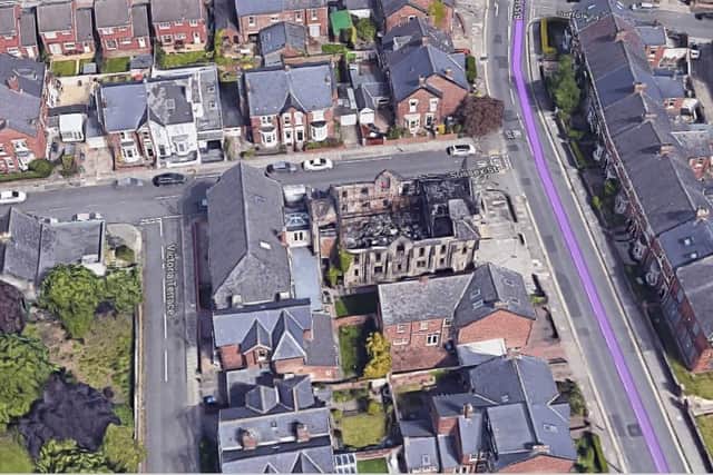 Aerial view of the former Park Methodist Church, in Bede Burn Road, Jarrow.