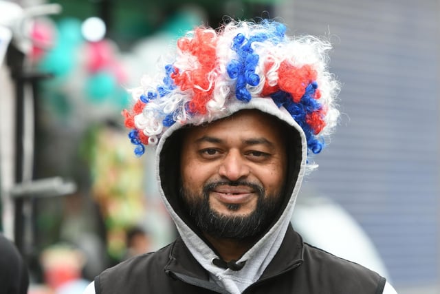 Komor Uddin, a trader in Frederick Street, at the jubilee festival on Saturday.