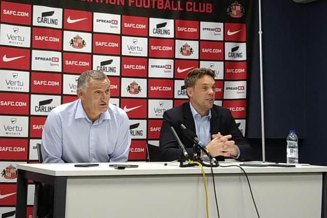 Tony Mowbray and Kristjaan Speakman speak to the media