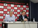 Tony Mowbray and Kristjaan Speakman speak to the media