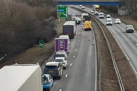 The A19 southbound closed close to the A690 turn off.