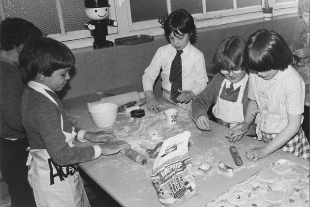 Young children baking at Rosebank in the 1970s.  Photo: Hartlepool Museum Service.