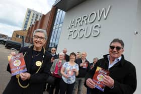 Mayor of South Tyneside Councillor Pat Hay and Jarrow Festival committee chairman Fred Hemmer launch the 2022 Festival at Jarrow Focus.
