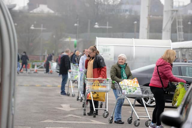 South Shields Asda queues during coronavirus lockdown.