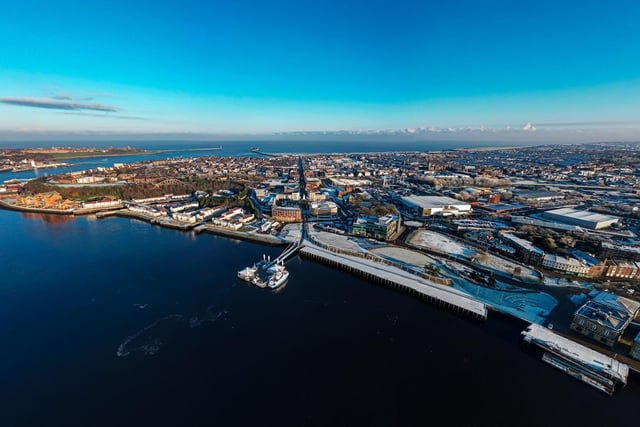 Feast your eyes on that shade of blue! A fantastic view of the town.