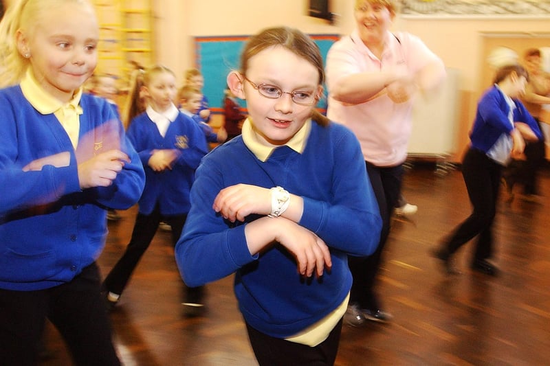 A fitness class at St Joseph's RC Primary School in Blackhall. Who remembers this from 2006?