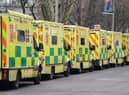 Ambulances outside a hospital