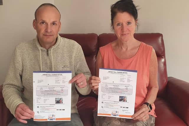 Henry and Lesley Pearce, pictured with the fines they received, hope their story will act as a warning to others.