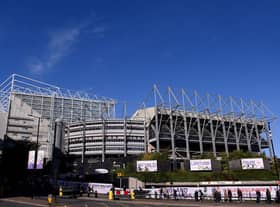 A general view outside the stadium prior to the Premier League match between Newcastle United and Brentford FC at St. James Park on October 08, 2022 in Newcastle upon Tyne, England. (Photo by Stu Forster/Getty Images)