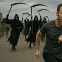 FitBit says 'run fast or die.'    Image courtesy of AI graphic generator.