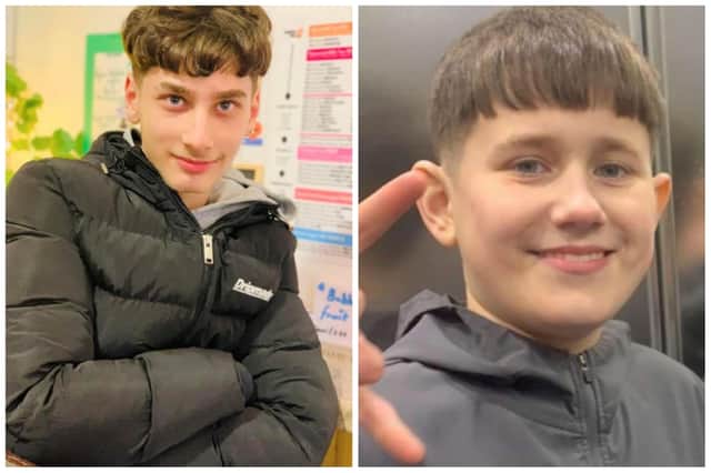 David Radut, 14, (left) and Aras Rudzianskas, 13, (right) both have both died after getting into difficulty in the River Tyne. (Photo by Northumbria Police)