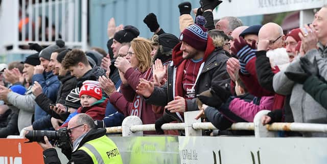 South Shields fans enjoy the game.