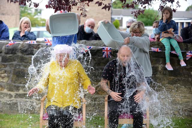 Palmersdene care home staff took part in an ice bucket challenge as part of the Olympic fun day.