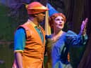 Robin Hood (Marcquelle Ward) and Maid Marian (Lucy Elizabeth Davis) shine on stage in the Customs House panto.