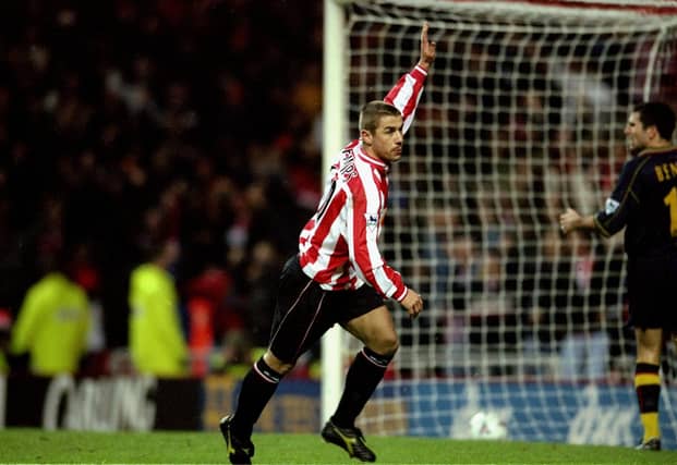 18 Dec 1999: Kevin Phillips of Sunderland celebrates a goal during the FA Carling Premier League match against Southampton played at the Stadium of Light in Sunderland, England. Sunderland won the game 2-0. \ Mandatory Credit: Shaun Botterill /Allsport