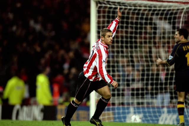 18 Dec 1999:  Kevin Phillips of Sunderland celebrates a goal during the FA Carling Premier League match against Southampton played at the Stadium of Light in Sunderland, England. Sunderland won the game 2-0. \ Mandatory Credit: Shaun Botterill /Allsport
