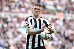 Kieran Trippier of Newcastle United applauds the fans during the Premier League match between Newcastle United and AFC Bournemouth at St. James Park on September 17, 2022 in Newcastle upon Tyne, England. (Photo by George Wood/Getty Images)